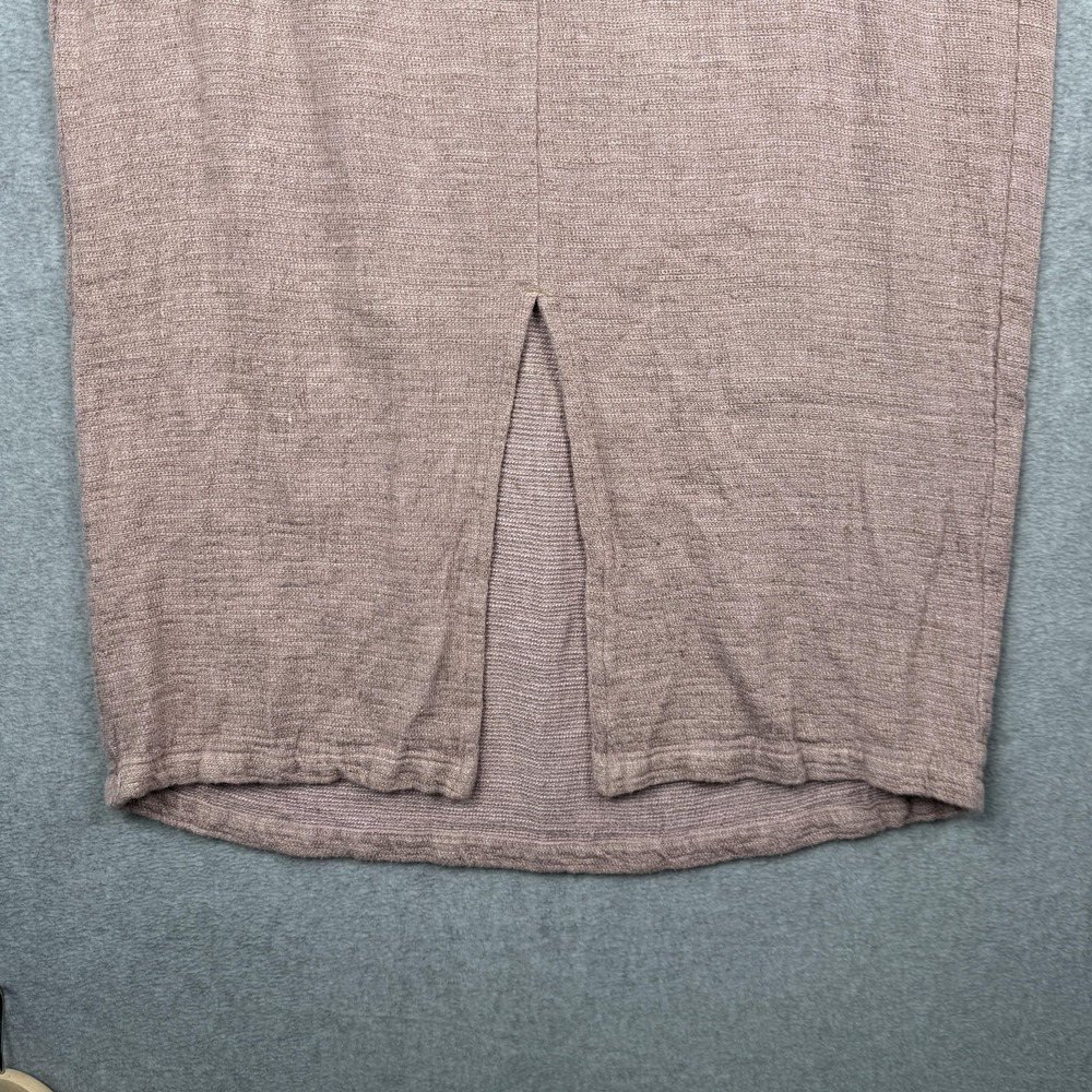 CP Shades Midi Skirt‎ Womens Medium Mauve Pink Linen Blend Elastic Waist Slit - Picture 7 of 9